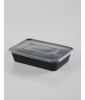 MICROWAVE CONTAINER BLACK  WITH TRANSPARENT LID 500cc