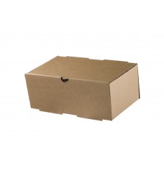 KRAFT PAPER BOX DOUBLE BURGER 22X12X9cm