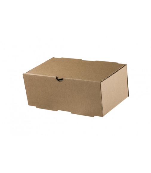 KRAFT PAPER BOX DOUBLE BURGER 22X12X9cm