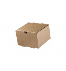 KRAFT PAPER BOX SINGLE BURGER-POTATOES 13X13X8,6cm
