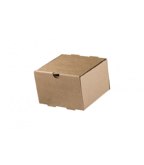 KRAFT PAPER BOX SINGLE BURGER-POTATOES 13X13X8,6cm