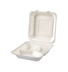FOOD CONTAINER BIODEGRADABLE 3-COMPARTMENTS 46Χ23cm/100pcs.