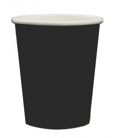 BLACK SINGLE WALL PAPER CUPS .8oz/50pcs.