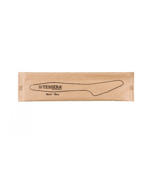 WOODEN KNIFE PAPER WRAPPING 1/1 18cm/100 pcs.