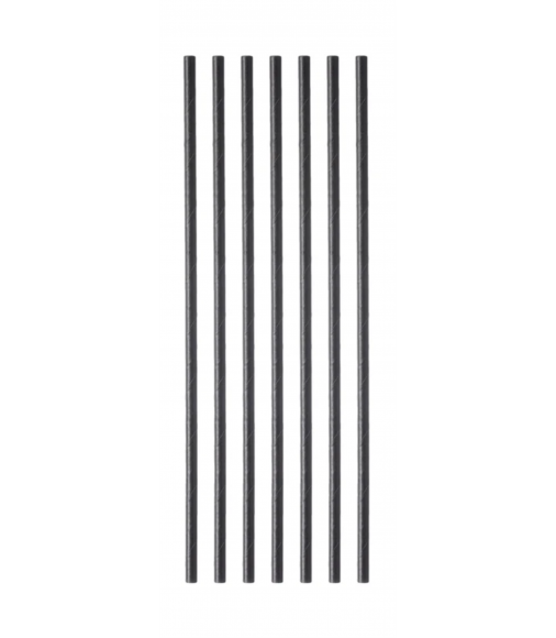 STRAIGHT BLACK PAPER STRAWS 1/1 PAPER WRAPPING/500pcs. (4,2mmx19mm)
