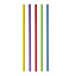 STRAIGHT MULTICOLOR PAPER STRAWS 1/1 PAPER WRAPPING/500pcs.