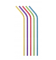 FLEXIBLE MULTICOLOR PAPER STRAW 21cm 1/1 PAPER WRAPPING / 500pcs. (6mmx21mm)