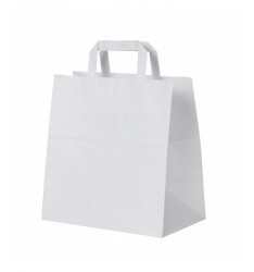 WHITE KRAFT PAPER BAG 32Χ21Χ33 WITH HANDLES