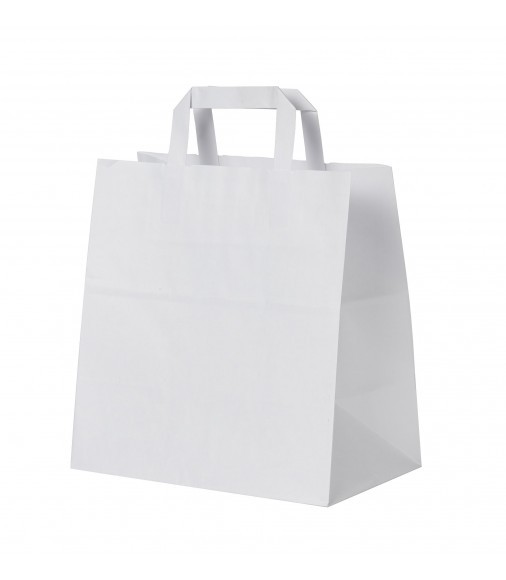 WHITE KRAFT PAPER BAG 32Χ21Χ33 WITH HANDLES