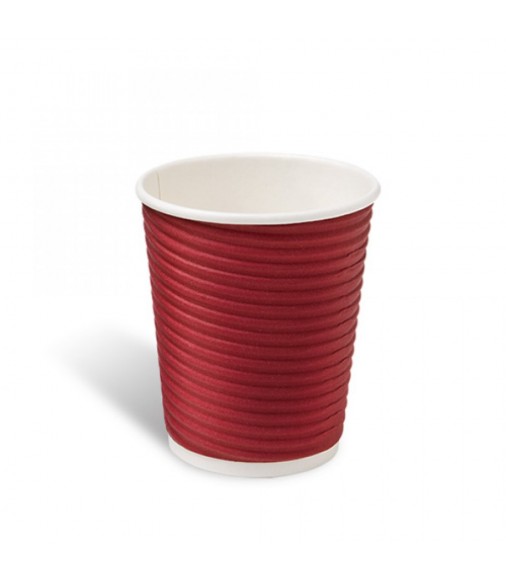 Ripple Paper Cup Red 8oz/25pcs