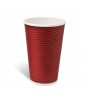 Ripple Paper Cup Red 16oz/25pcs